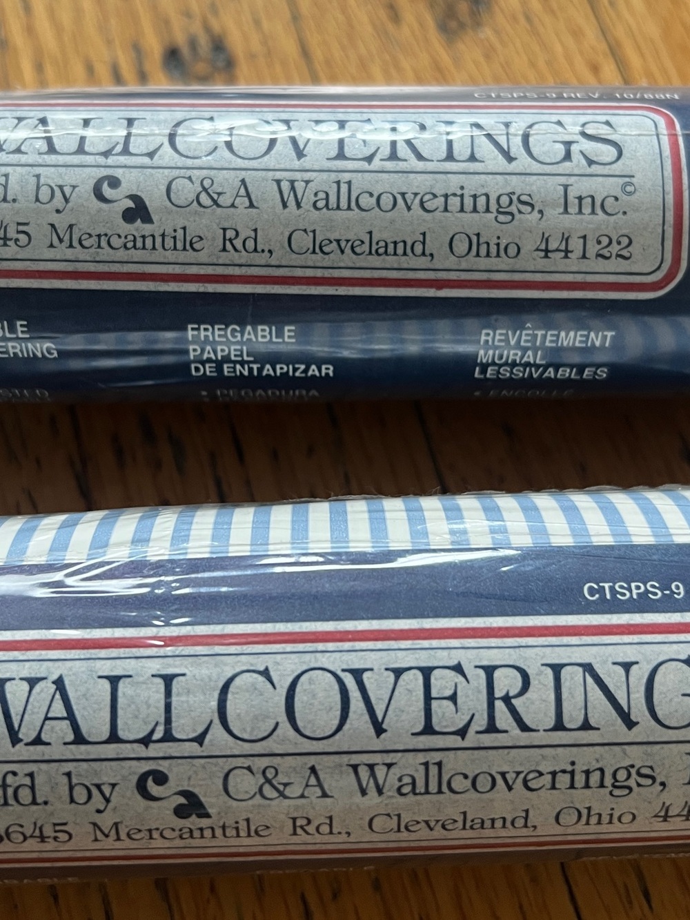 C&A Wallcoverings Blue Striped Wallpaper Roll